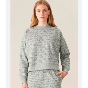 Ganni AOP logo sweater